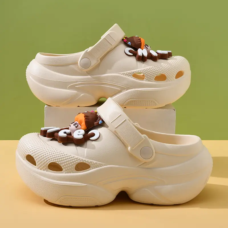 Thick-soled hole shoes women's summer high-rise non-slip breathable slippers for outdoor wear EVA wear-resistant non-smelly feet beach baotou mop - Image 8