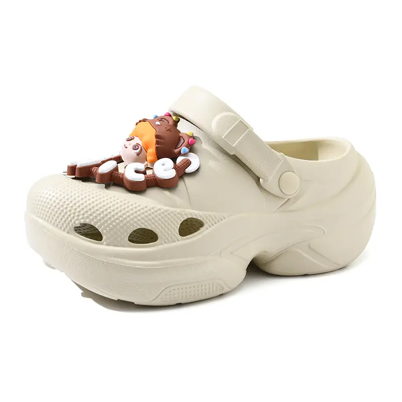 Thick-soled hole shoes women's summer high-rise non-slip breathable slippers for outdoor wear EVA wear-resistant non-smelly feet beach baotou mop - Image 9