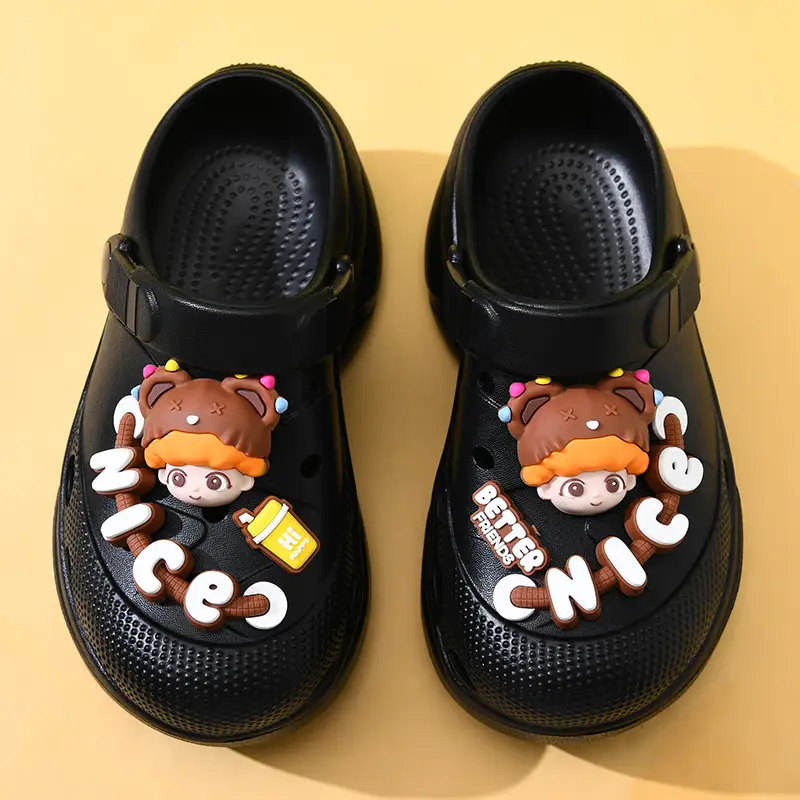 Thick-soled hole shoes women's summer high-rise non-slip breathable slippers for outdoor wear EVA wear-resistant non-smelly feet beach baotou mop - Image 2