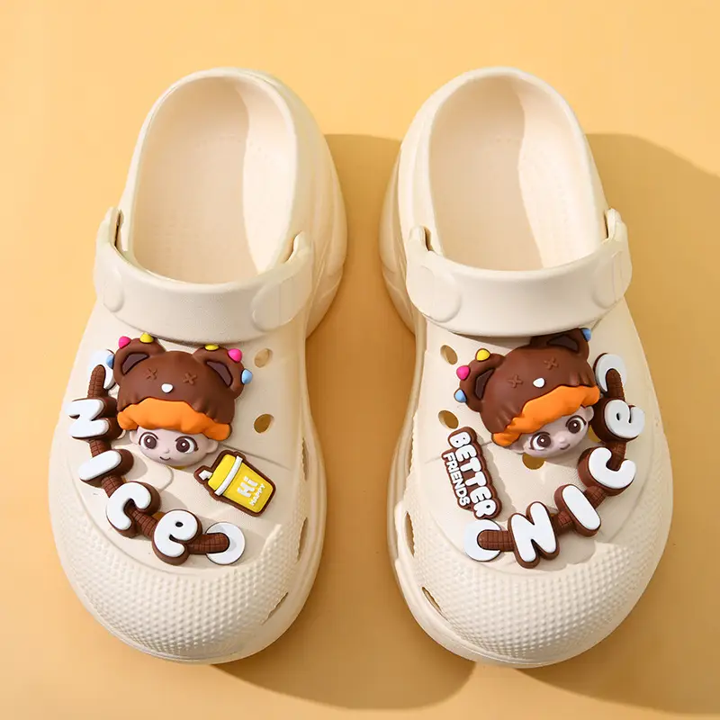 Thick-soled hole shoes women's summer high-rise non-slip breathable slippers for outdoor wear EVA wear-resistant non-smelly feet beach baotou mop - Image 4