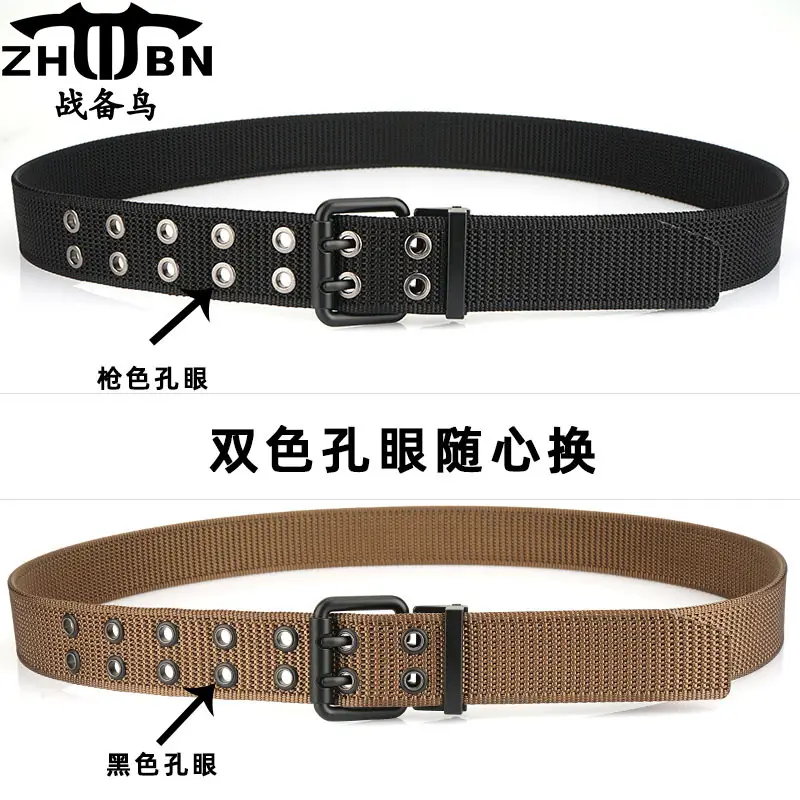 New Alloy Double Needle Belt Black Brown Unisex Casual - Image 7