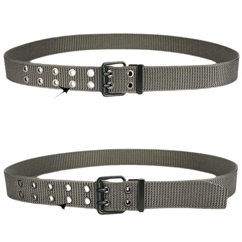 New Alloy Double Needle Belt Black Brown Unisex Casual - Image 11