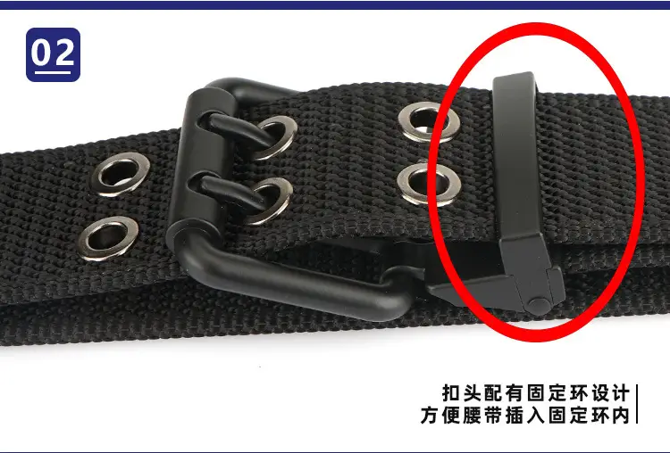 New Alloy Double Needle Belt Black Brown Unisex Casual — feature 13