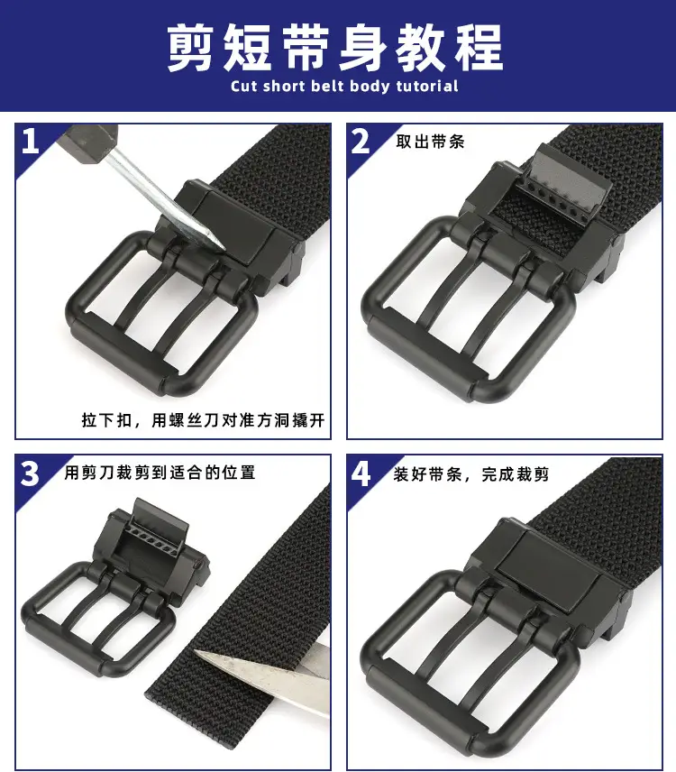 New Alloy Double Needle Belt Black Brown Unisex Casual — feature 16