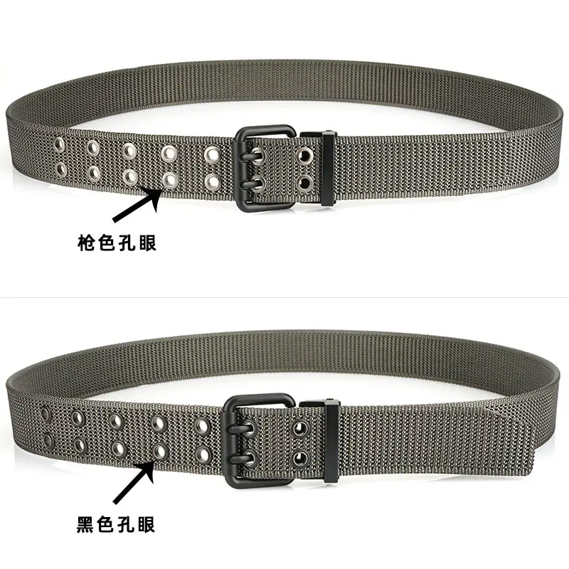 New Alloy Double Needle Belt Black Brown Unisex Casual - Image 3