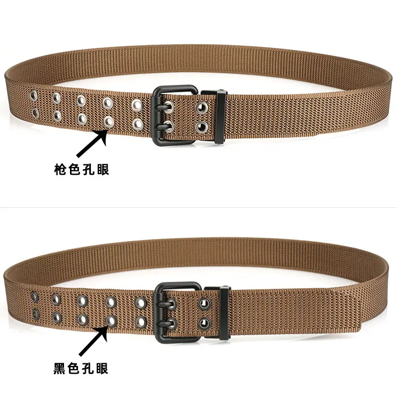 New Alloy Double Needle Belt Black Brown Unisex Casual - Image 4