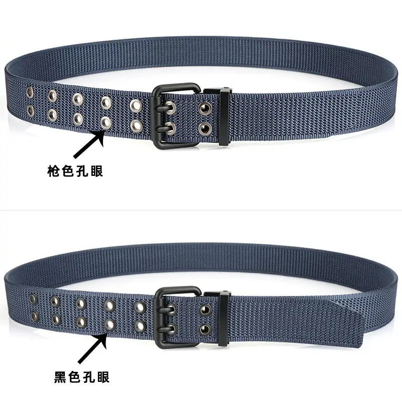 New Alloy Double Needle Belt Black Brown Unisex Casual - Image 5