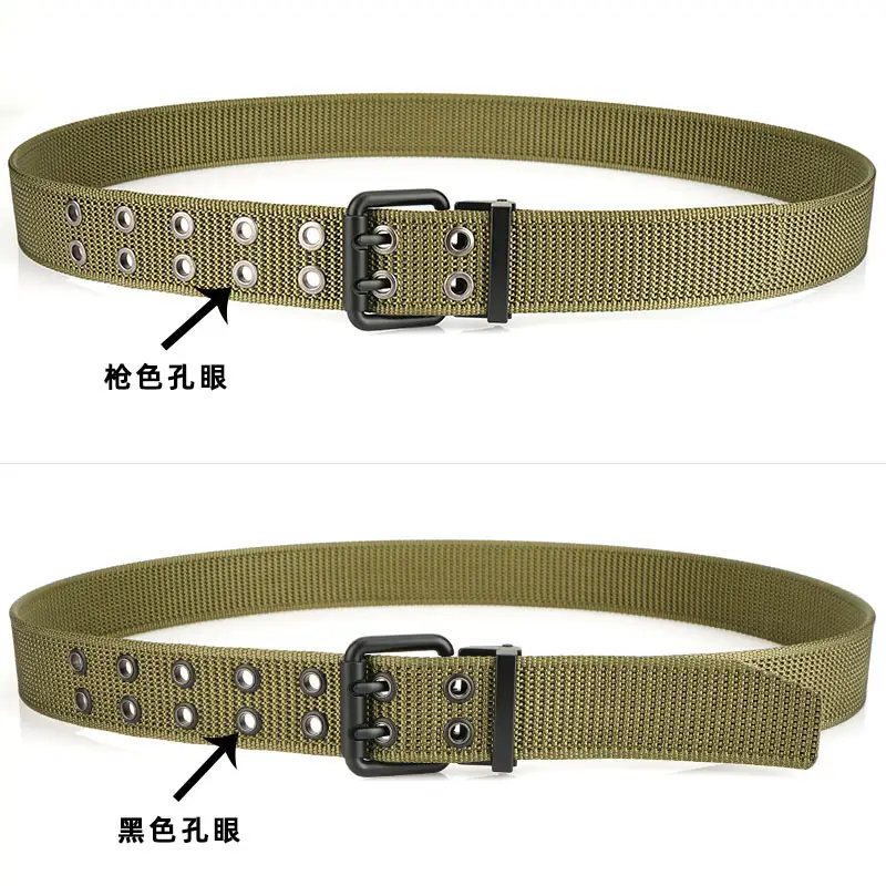 New Alloy Double Needle Belt Black Brown Unisex Casual - Image 6