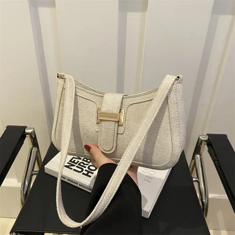 Brown Textured Retro Shoulder Bag for Women - Image 8