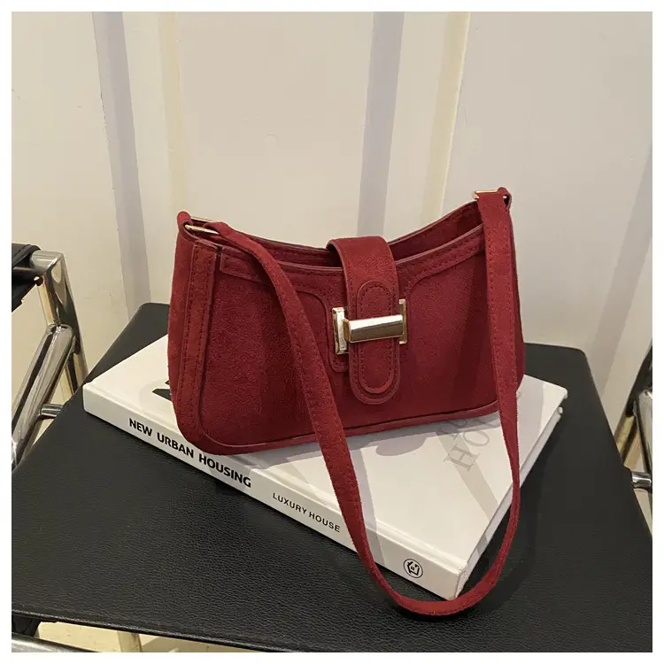 Brown Textured Retro Shoulder Bag for Women — feature 12