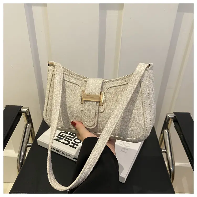 Brown Textured Retro Shoulder Bag for Women — feature 13