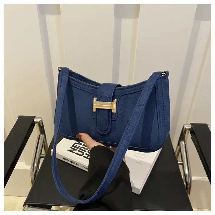 Brown Textured Retro Shoulder Bag for Women — feature 15
