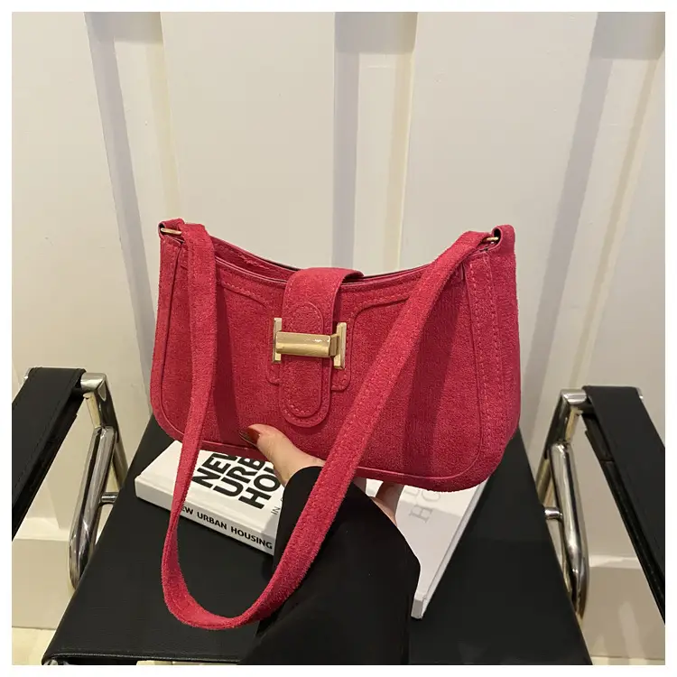 Brown Textured Retro Shoulder Bag for Women — feature 19