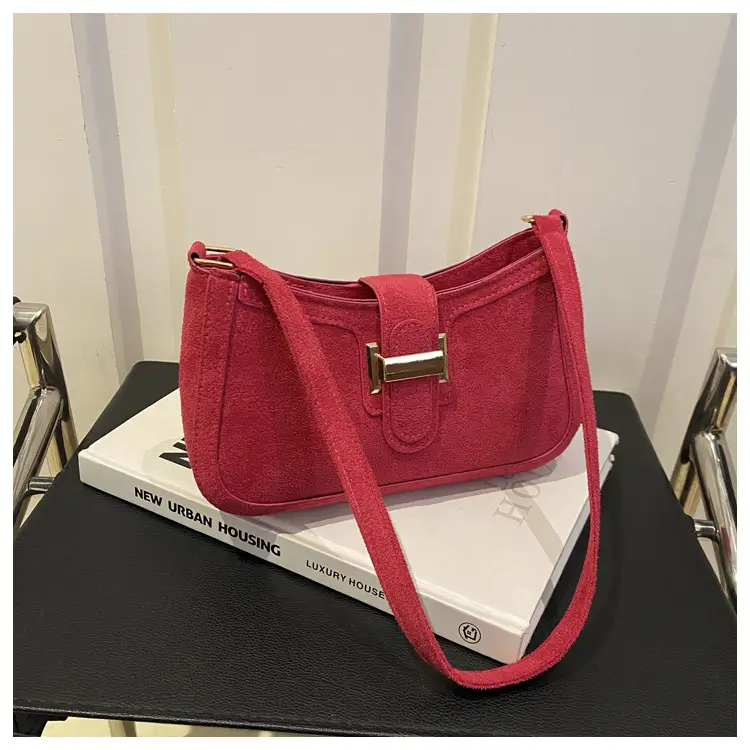 Brown Textured Retro Shoulder Bag for Women — feature 20