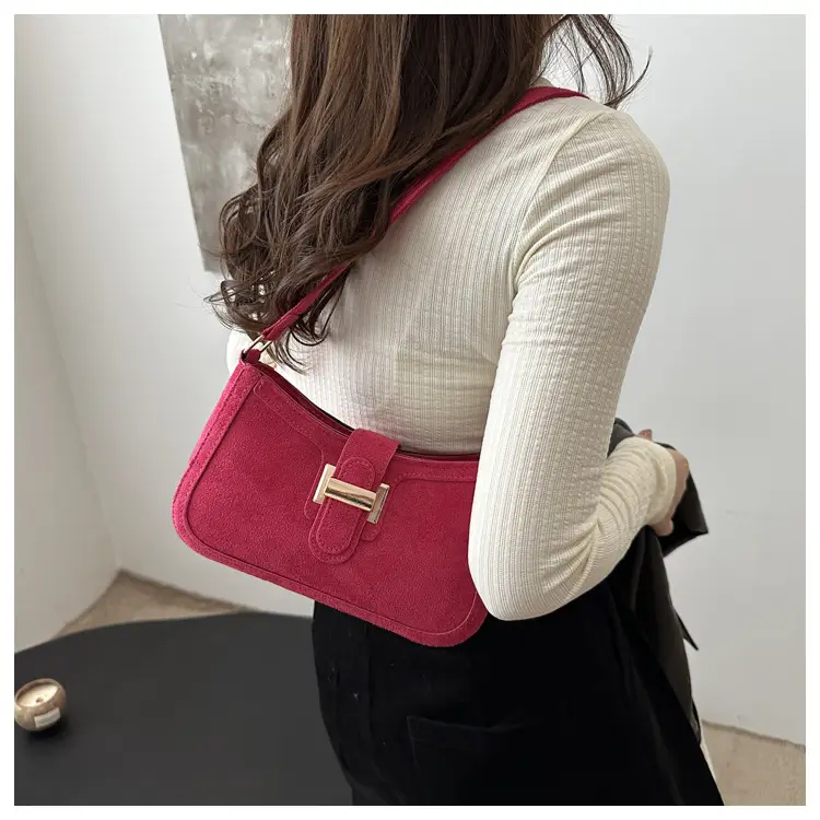 Brown Textured Retro Shoulder Bag for Women — feature 23