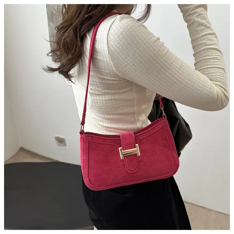Brown Textured Retro Shoulder Bag for Women — feature 24