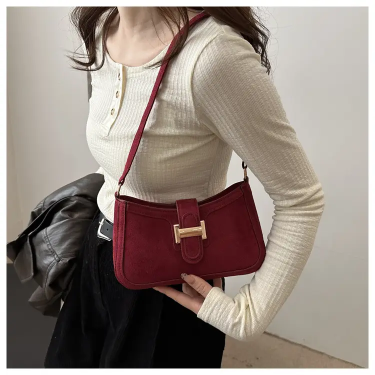 Brown Textured Retro Shoulder Bag for Women — feature 26
