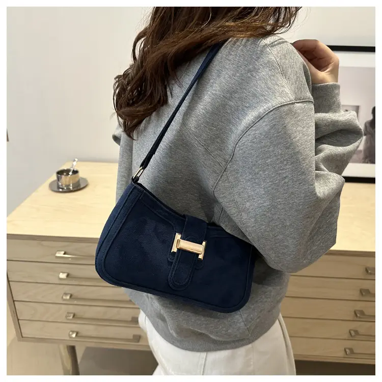 Brown Textured Retro Shoulder Bag for Women — feature 33
