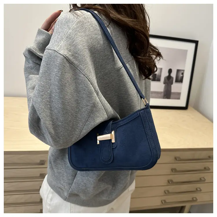Brown Textured Retro Shoulder Bag for Women — feature 34