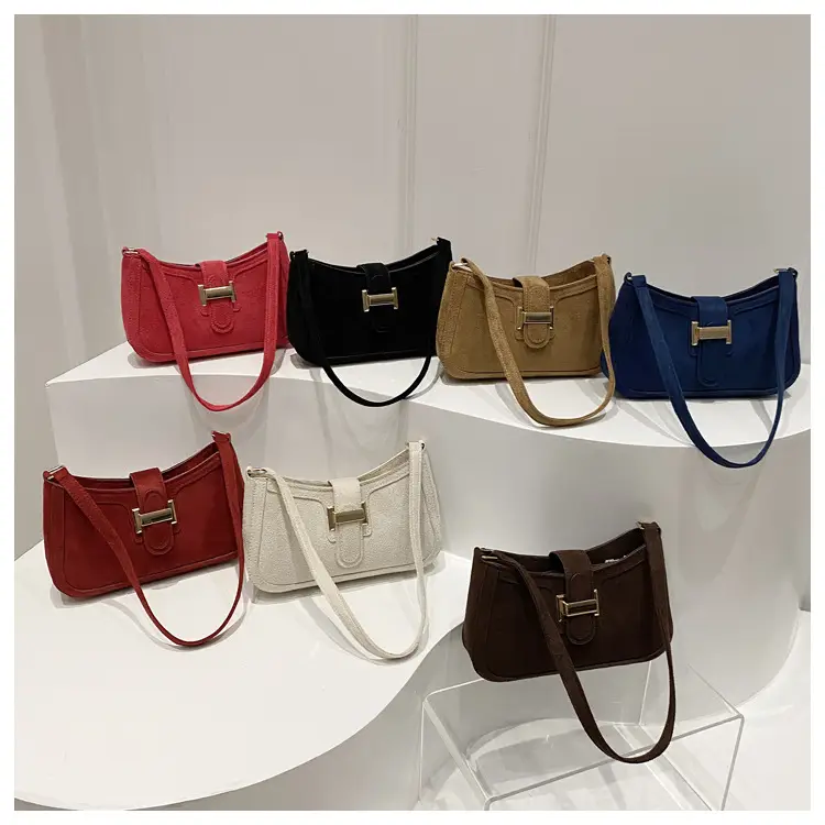Brown Textured Retro Shoulder Bag for Women — feature 35