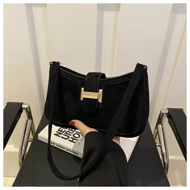 Brown Textured Retro Shoulder Bag for Women — feature 9