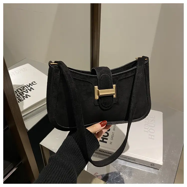 Brown Textured Retro Shoulder Bag for Women - Image 5
