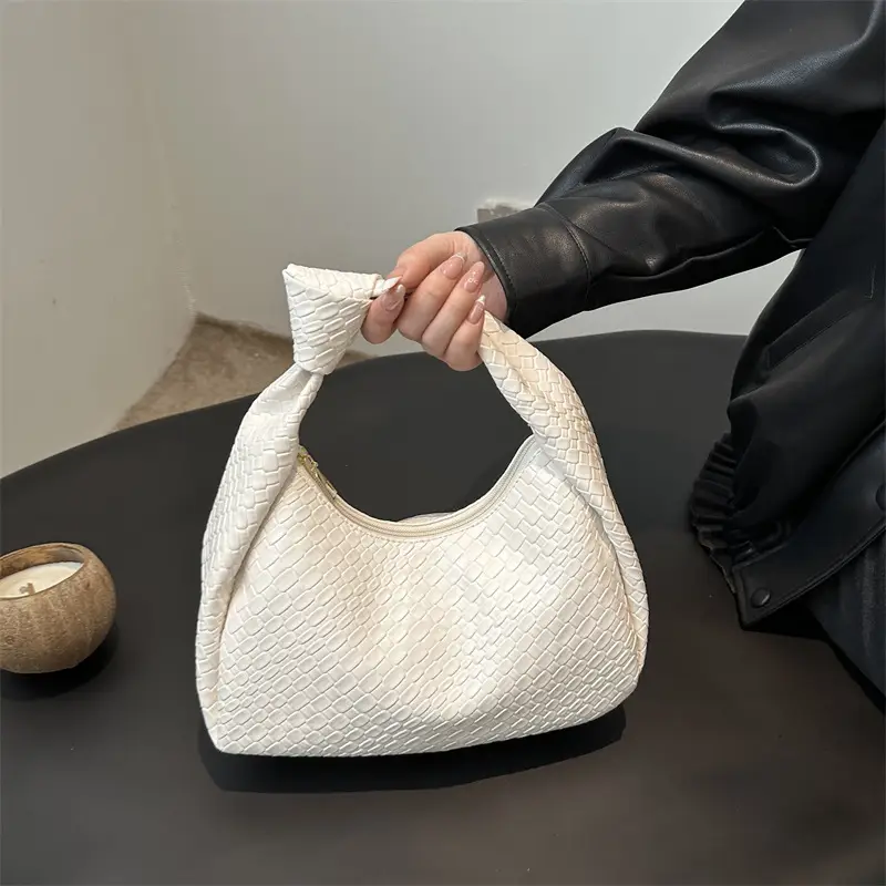 Brown Croc Texture Commuter Bag for Women - Image 6