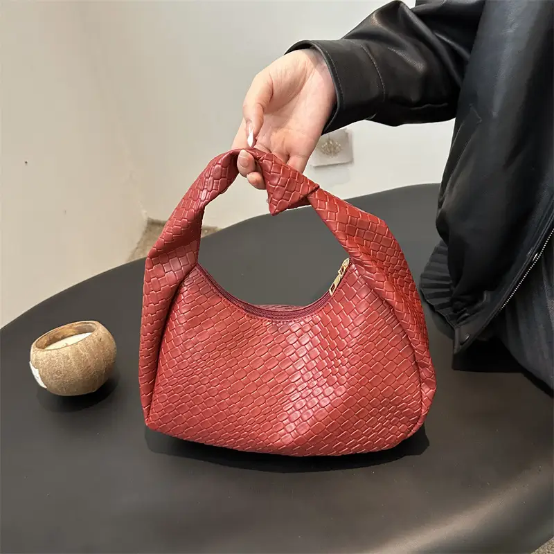 Brown Croc Texture Commuter Bag for Women - Image 7