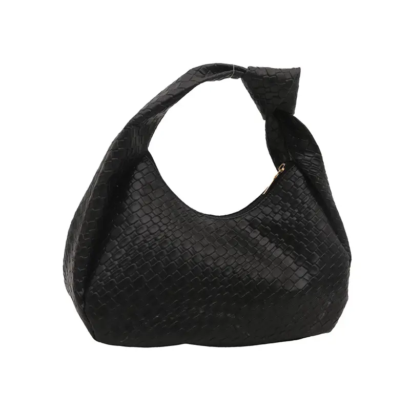 Brown Croc Texture Commuter Bag for Women - Image 9