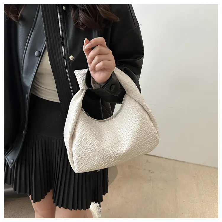 Brown Croc Texture Commuter Bag for Women — feature 8