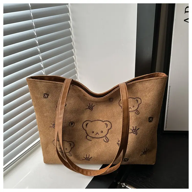 Japanese Embroidered Cartoon Bag for Women Large Capacity Black — feature 19