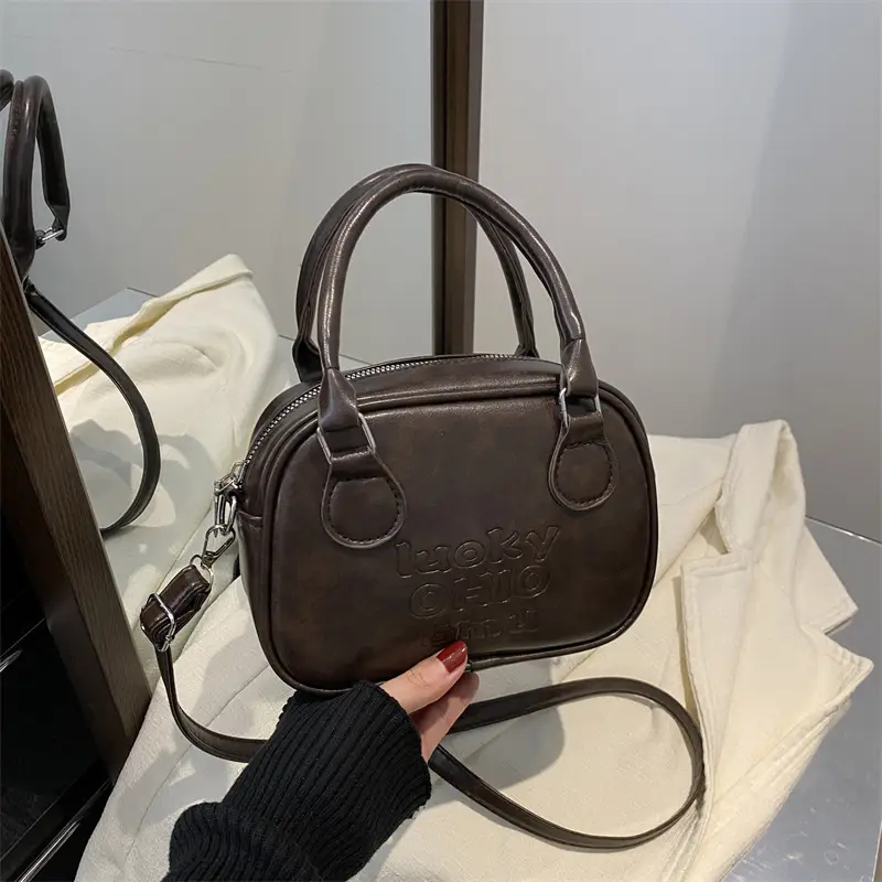 Women's Black Leather Commuter Bag with Detachable Strap - Image 2
