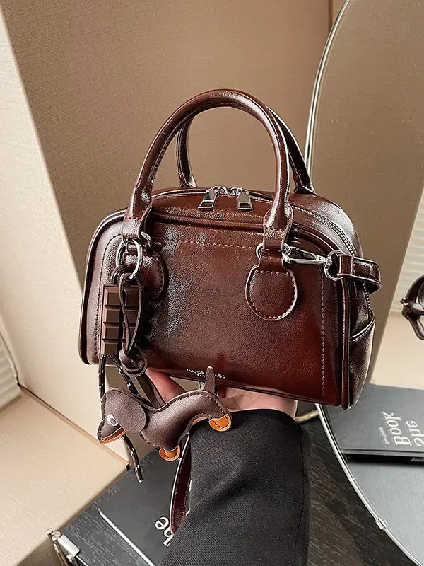 Women's Cross-Border Shoulder Bag Brown Leather 2026 Winter New Style - Image 5