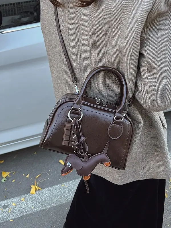 Women's Cross-Border Shoulder Bag Brown Leather 2026 Winter New Style - Image 8