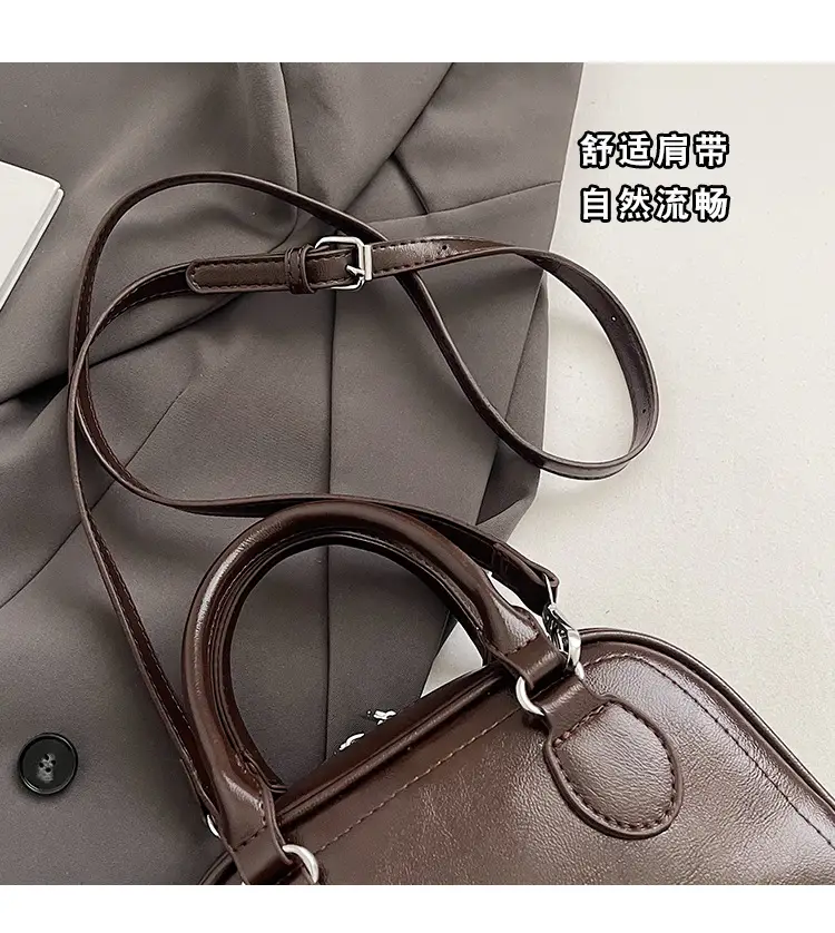 Women's Cross-Border Shoulder Bag Brown Leather 2026 Winter New Style — feature 4