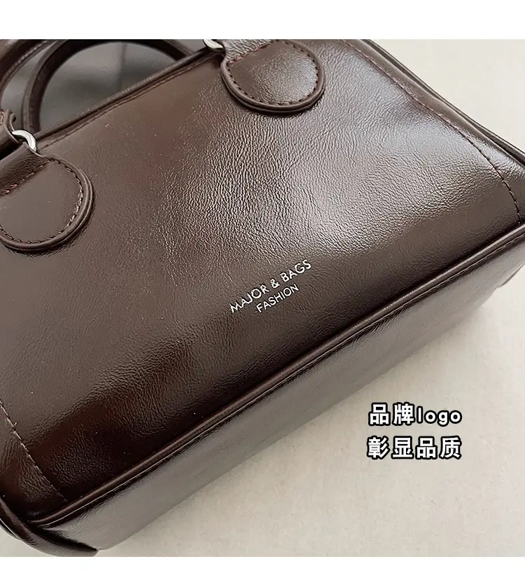 Women's Cross-Border Shoulder Bag Brown Leather 2026 Winter New Style — feature 5