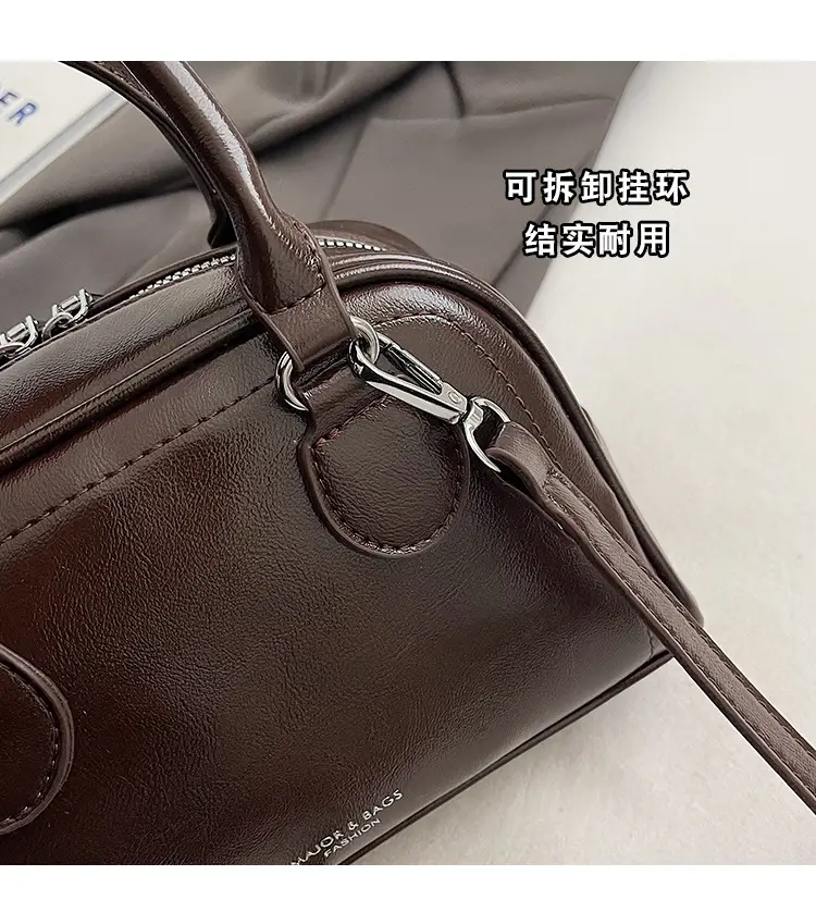 Women's Cross-Border Shoulder Bag Brown Leather 2026 Winter New Style — feature 6