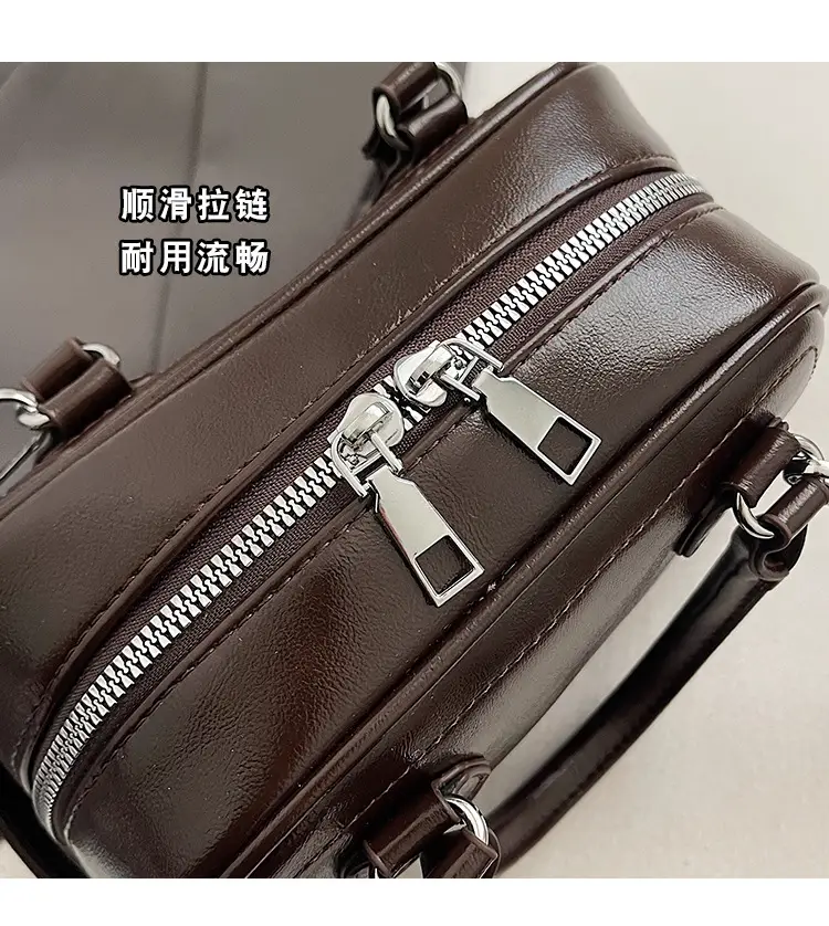 Women's Cross-Border Shoulder Bag Brown Leather 2026 Winter New Style — feature 7