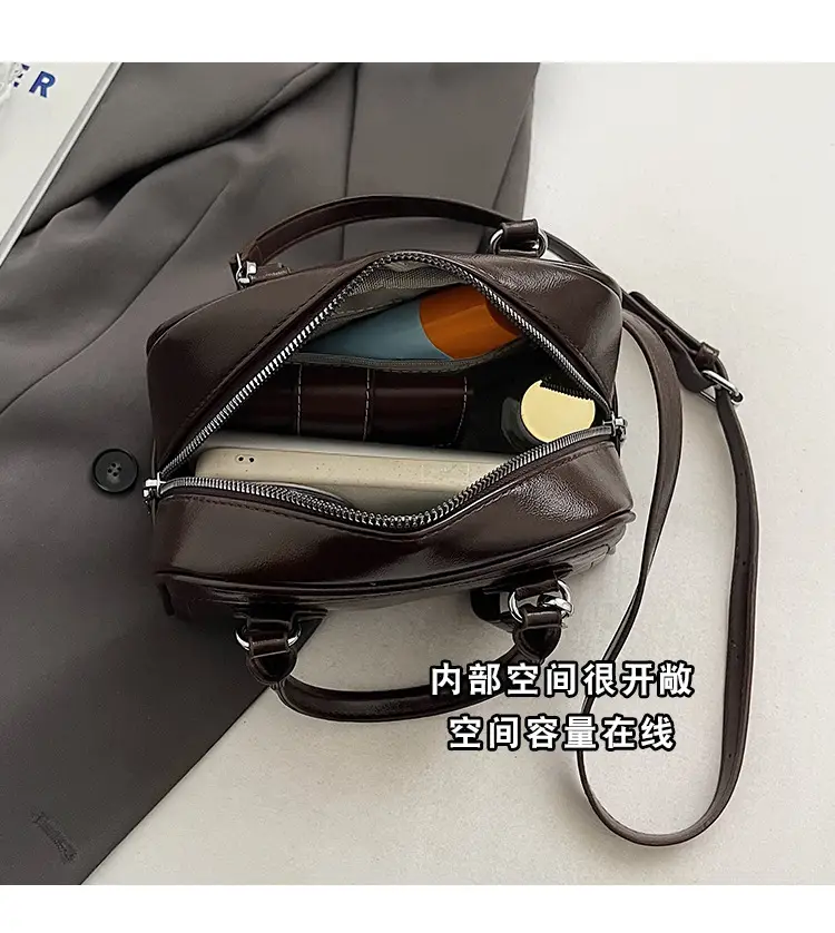 Women's Cross-Border Shoulder Bag Brown Leather 2026 Winter New Style — feature 8
