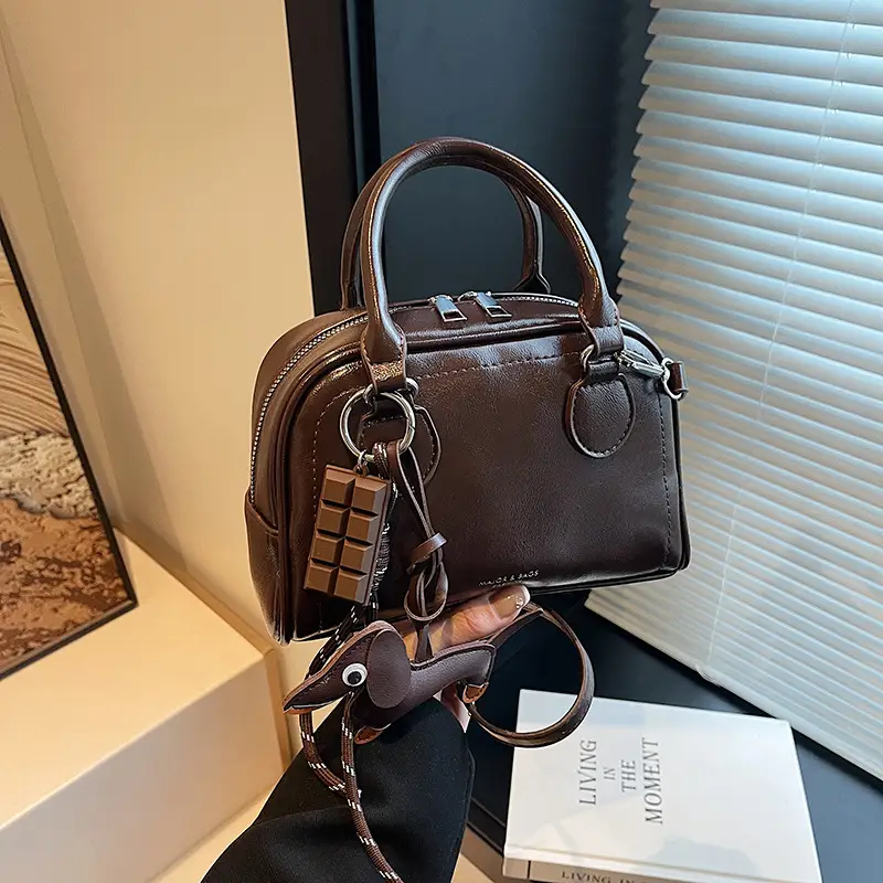 Women's Cross-Border Shoulder Bag Brown Leather 2026 Winter New Style - Image 2