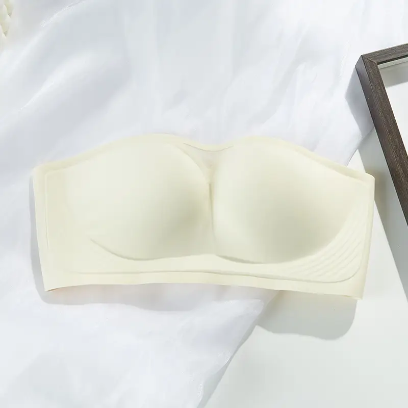 One-Piece Seamless Bra, Strapless, Non-Slip, Push-Up Bra for Women, Small Bust Enhancement, Side Breast Reduction Bra for Young Girls