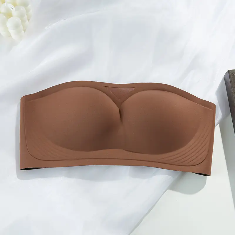 One-Piece Seamless Bra, Strapless, Non-Slip, Push-Up Bra for Women, Small Bust Enhancement, Side Breast Reduction Bra for Young Girls