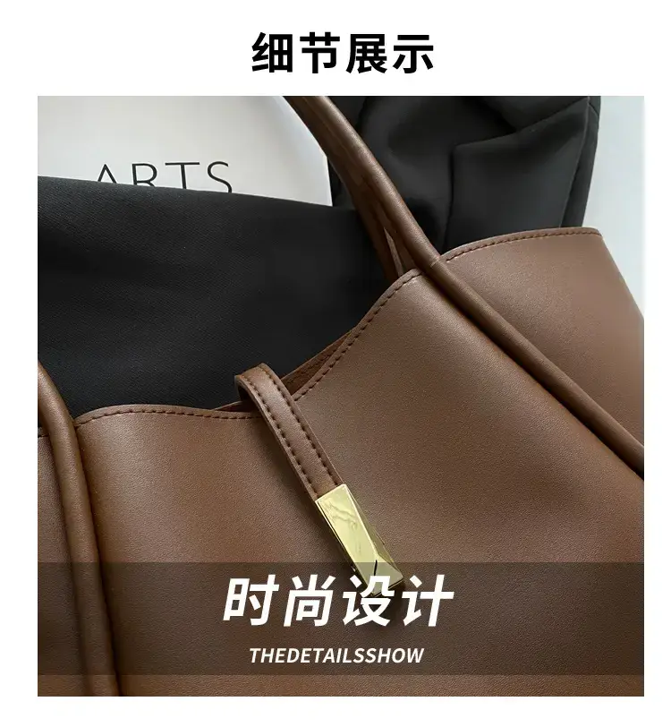 Brown Leather Tote Bag for Women 2025 New Style — feature 3