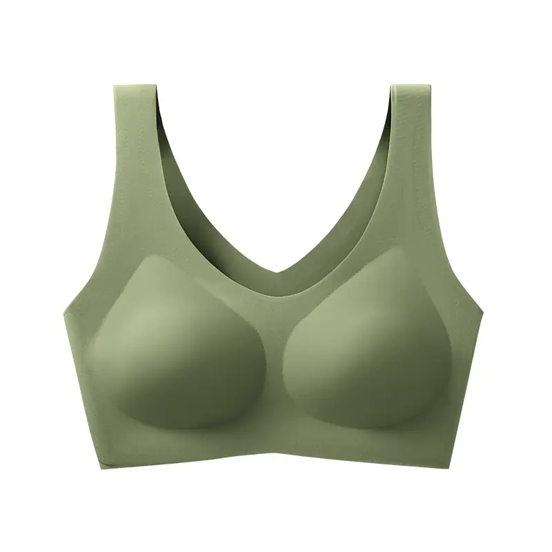 Liquid Foundation, Traceless, Wire-Free Summer Underwear, Anti-Sagging Sports Vest Style, Big Breasts, Small Back, Super Soft Bra