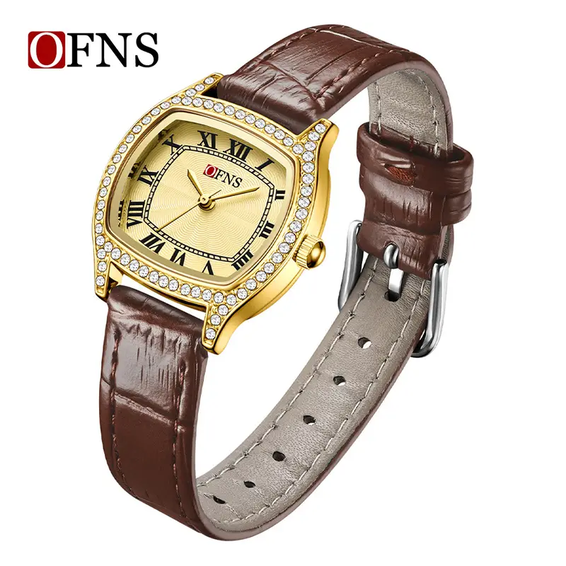 Women's Green Crocodile Strap Quartz Watch with Diamond Set - Image 6