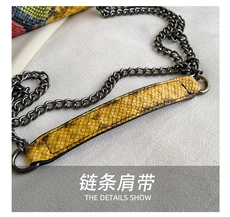 Retro Croc Leather Chain Shoulder Bag Women — feature 7