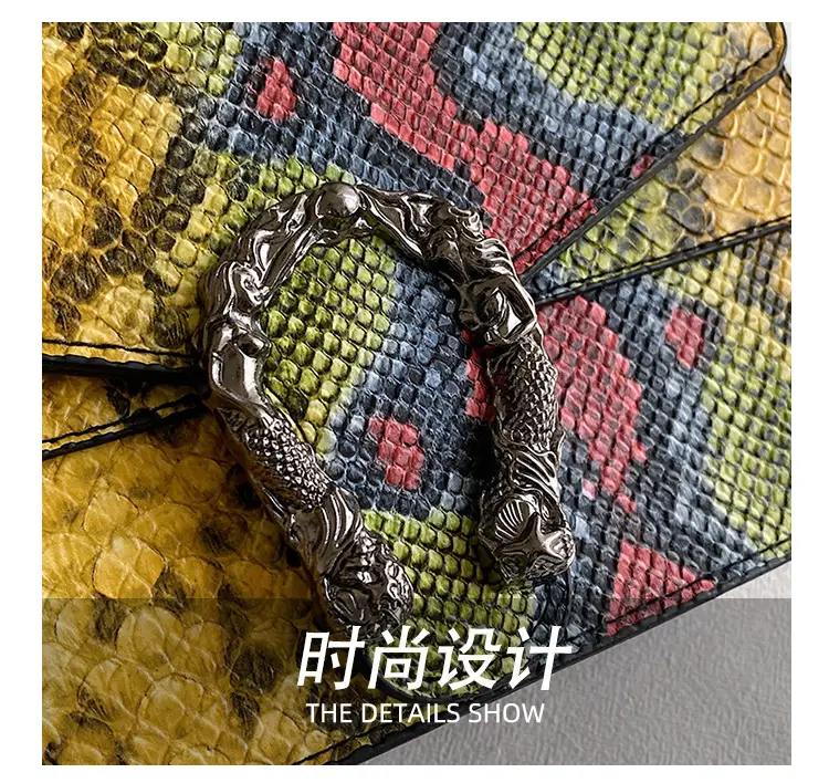 Retro Croc Leather Chain Shoulder Bag Women — feature 8