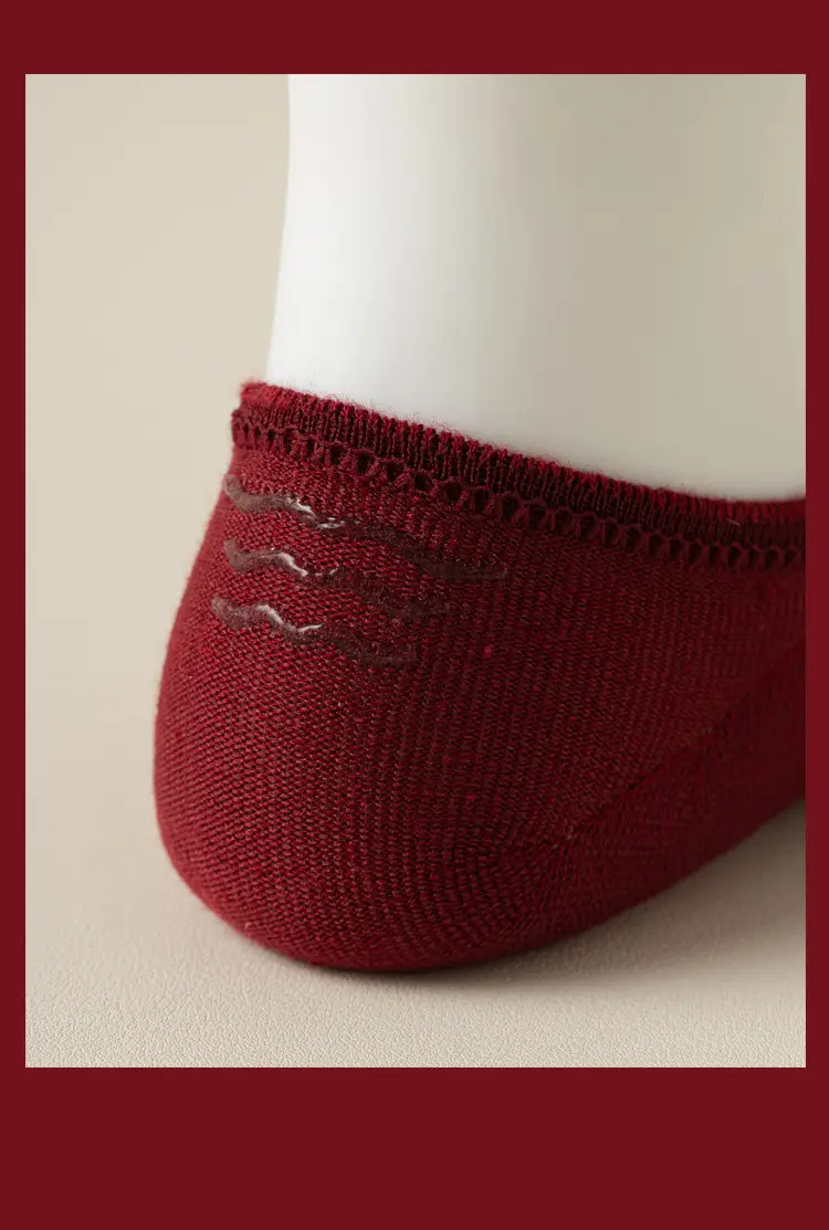 wine red Bride and Groom Men and Women One Couple Wedding Socks Invisible Socks Festive Deep Dark Red Boat Socks Middle Tube — feature 32