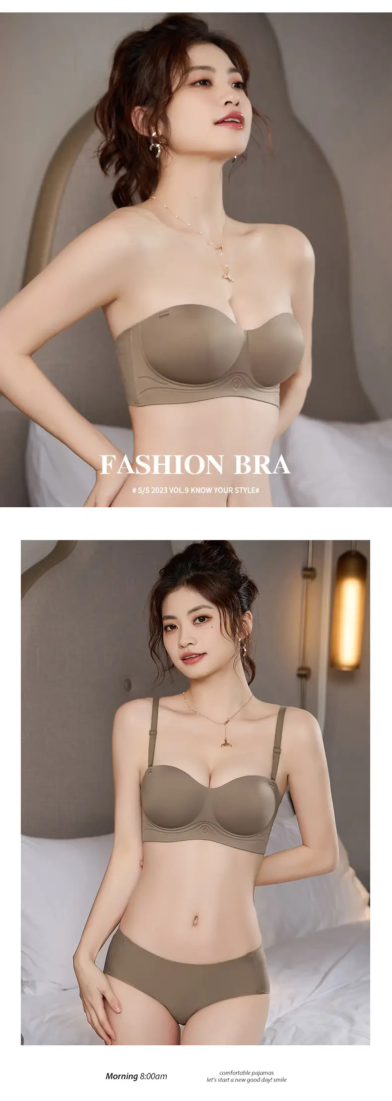 Traceless Push-Up Breast Bra Non-Steel Rimless Green — feature 17