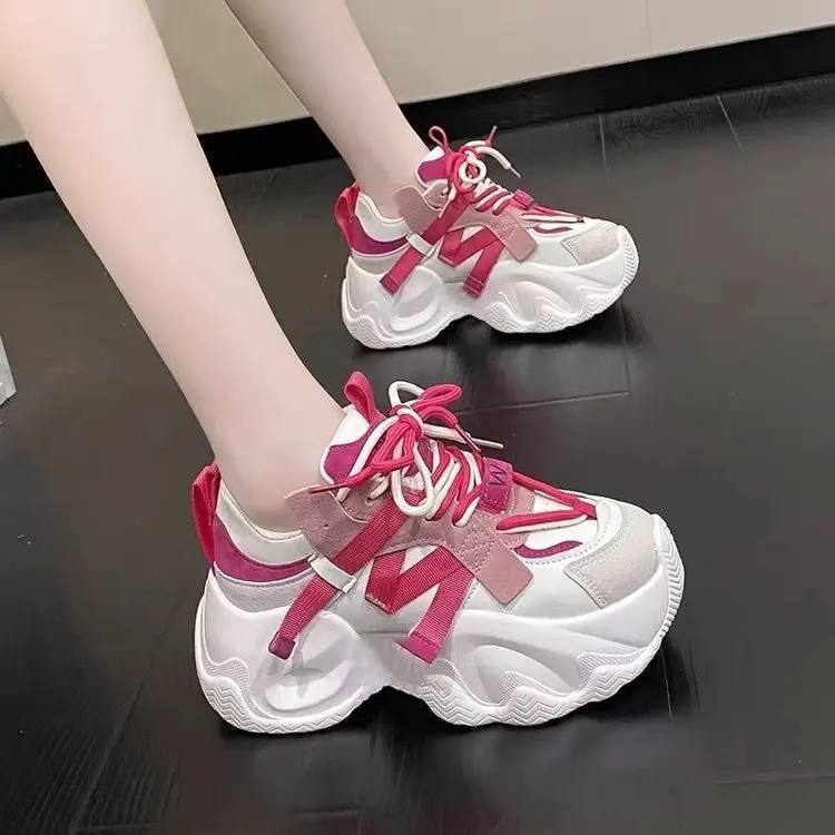 Women's Pink White Chunky Casual Shoes Spring 2025 - Image 4